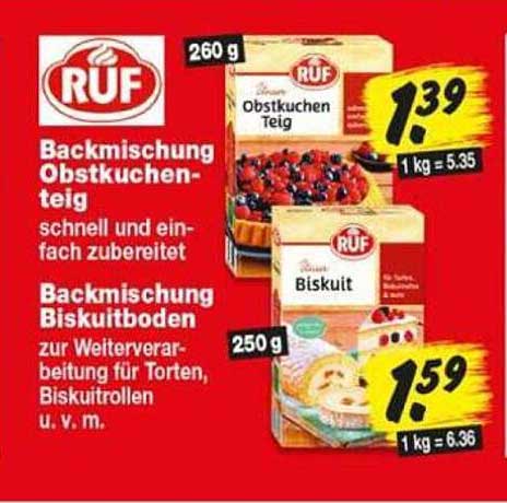 Backmischung Obstkuchen-Teig