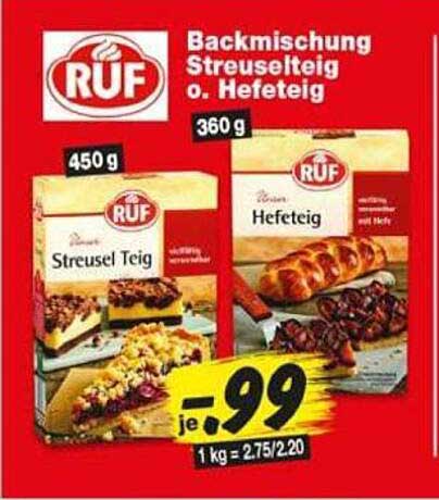 Backmischung Streuselteig o. Hefeteig