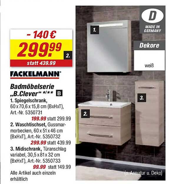 Badmöbelserie „B.Clever“