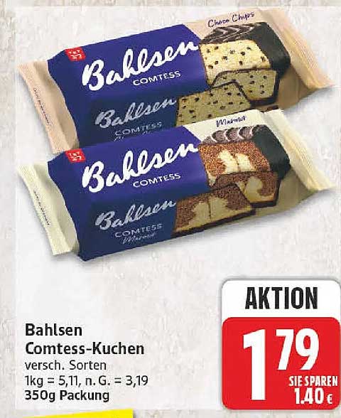 Bahlsen Comtess-Kuchen versch. Sorten 350g Packung