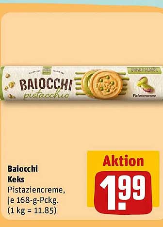 Baiocchi Keks Pistaziencreme, je 168-g-Packg. (1 kg = 11.85)
