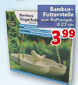 Bambus-Futterstelle zum Aufhängen, Ø 23 cm