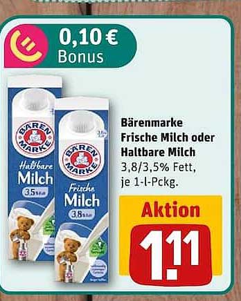 Bärenmarke Frische Milch oder Haltbare Milch