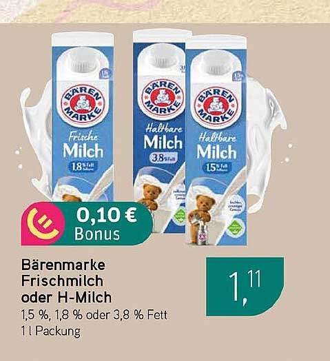 Bärenmarke Frischmilch oder H-Milch