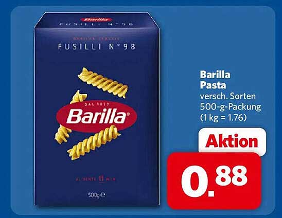Barilla Pasta versch. Sorten 500-g-Packung (1 kg = 1.76)