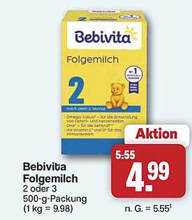 Bebivita Folgemilch 2 oder 3 500-g-Packung