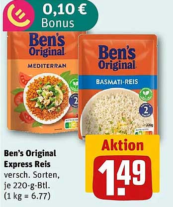 Ben’s Original Express Reis versch. Sorten, je 220-g-Btl.
