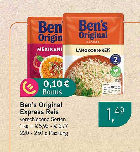 Ben's Original Express Reis verschiedene Sorten