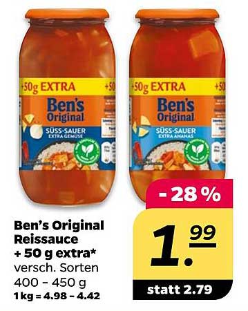 Ben’s Original Reissauce + 50 g extra* versch. Sorten 400 - 450 g