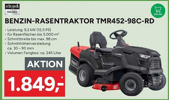 BENZIN-RASENTRAKTOR TMR452-98C-RD