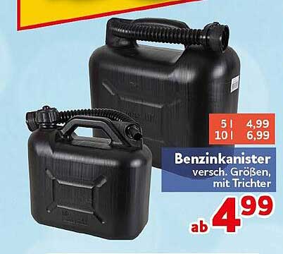 Benzinkanister versch. Größen, mit Trichter