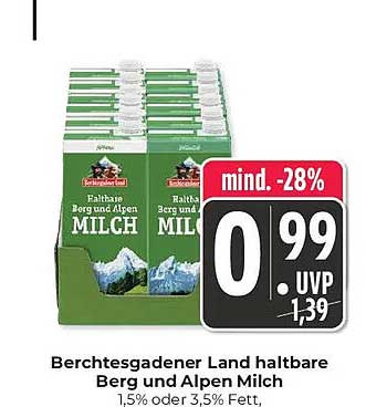 Berchtesgadener Land haltbare Berg und Alpen Milch