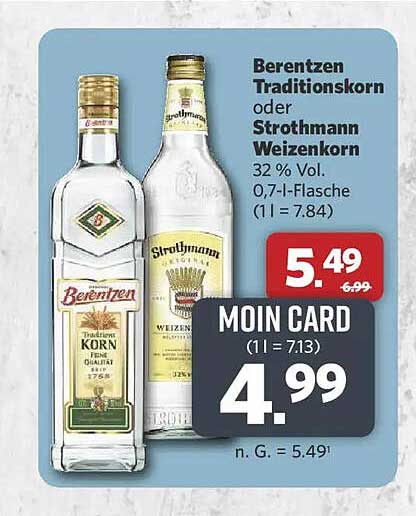 Berentzen Traditionskorn oder Strothmann Weizenkorn