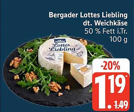 Bergader Lottes Liebling dt. Weichkäse 50 % Fett i.Tr. 100 g