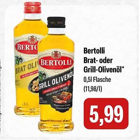 Bertolli Brat- oder Grill-Olivenöl* 0,5l Flasche (11,98/l)