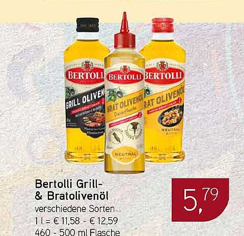 Bertolli Grill- & Bratolivenöl verschiedene Sorten 1 l = € 11,58 - € 12,59 460 - 500 ml Flasche