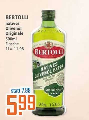 BERTOLLI natives Olivenöl Originale 500ml Flasche 1l = 11.98