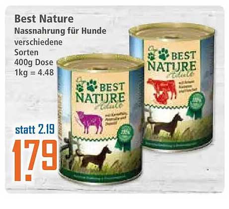 Best Nature Nassnahrung für Hunde verschiedene Sorten 400g Dose 1kg = 4.48