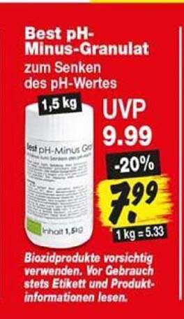 Best pH-Minus-Granulat zum Senken des pH-Wertes