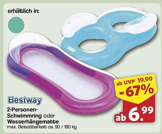 Bestway 2-Personen-Schwimmring oder Wasserhängematte