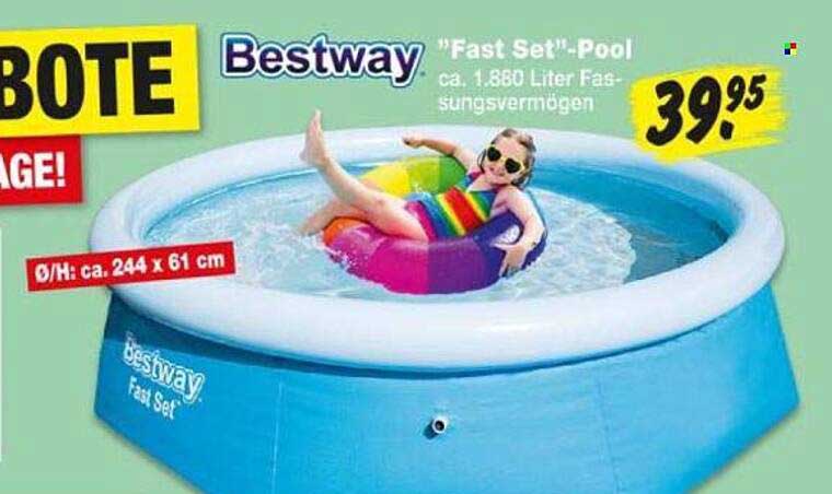 Bestway „Fast Set“-Pool ca. 1.880 Liter Fassungsvermögen