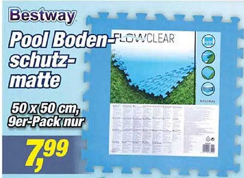 Bestway Pool Boden-Schutzmatte 50 x 50 cm, 9er-Pack nur