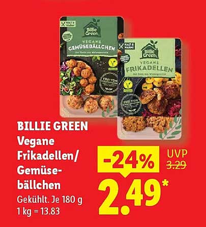 BILLIE GREEN Vegane Frikadellen/Gemüsebällchen
