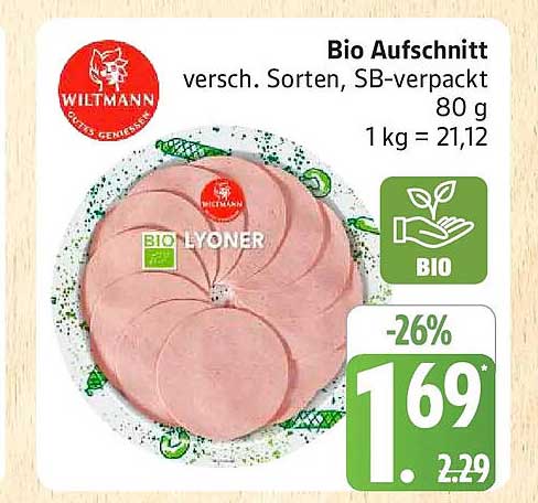 Bio Aufschnitt versch. Sorten, SB-verpackt