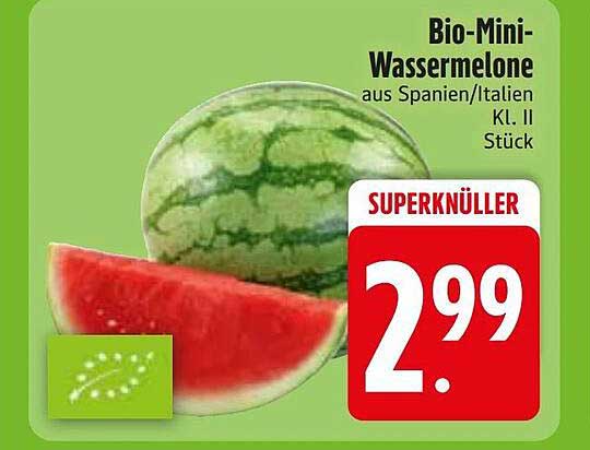 Bio-Mini-Wassermelone aus Spanien/Italien Kl. II Stück