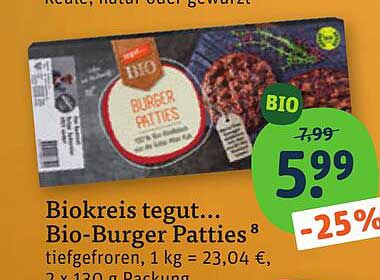 Biokreis tegut... Bio-Burger Patties