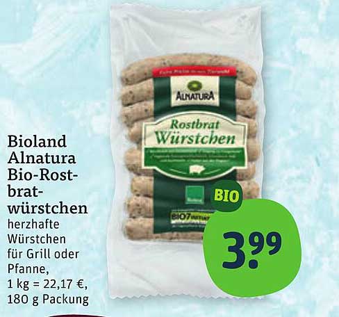 Bioland Alnatura Bio-Rostbratwürstchen