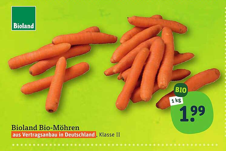 Bioland Bio-Möhren aus Vertragsanbau in Deutschland, Klasse II