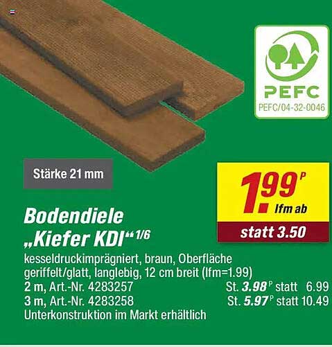 Bodendiele „Kiefer KDI“ 1/6