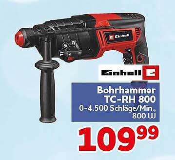 Bohrhammer TC-RH 800 0-4.500 Schläge/Min, 800 W