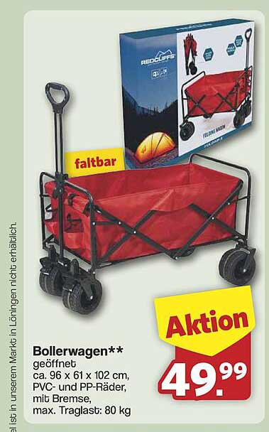 Bollerwagen** geöffnet