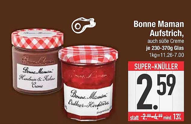 Bonne Maman Aufstrich, auch süße Creme je 230-370g Glas 1kg=11.26-7.00