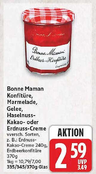 Bonne Maman Konfitüre, Marmelade, Gelee, Haselnuss-Kakao- oder Erdnuss-Creme