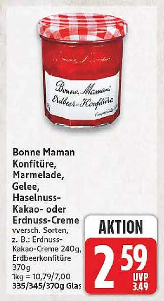 Bonne Maman Konfitüre, Marmelade, Gelee, Haselnuss-Kakao- oder Erdnuss-Creme