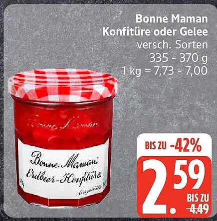 Bonne Maman Konfitüre oder Gelee versch. Sorten 335 - 370 g 1 kg = 7,73 - 7,00