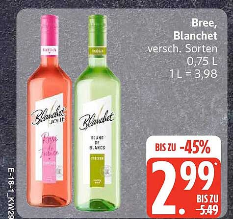 Bree, Blanchet versch. Sorten 0,75 L