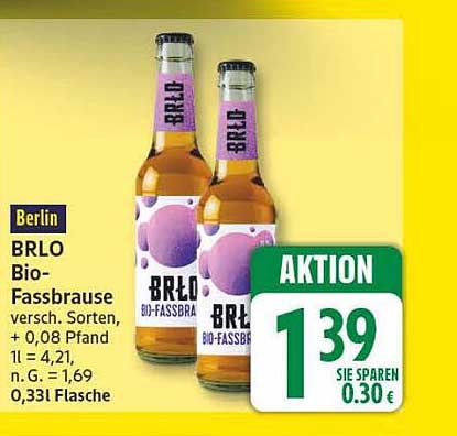 BRLO Bio-Fassbrause versch. Sorten