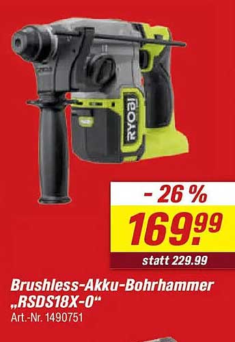 Brushless-Akku-Bohrhammer „RDS18X-0“