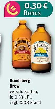 Bundaberg Brew versch. Sorten, je 0,33-l-Fl. zzgl. 0.08 Pfand