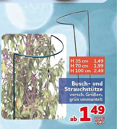Busch- und Strauchstütze versch. Größen, grün ummantelt