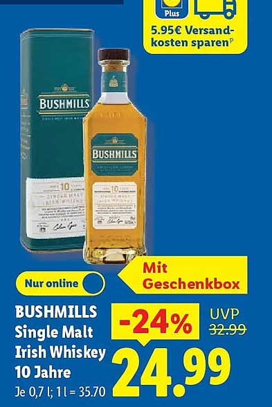 BUSHMILLS Single Malt Irish Whiskey 10 Jahre