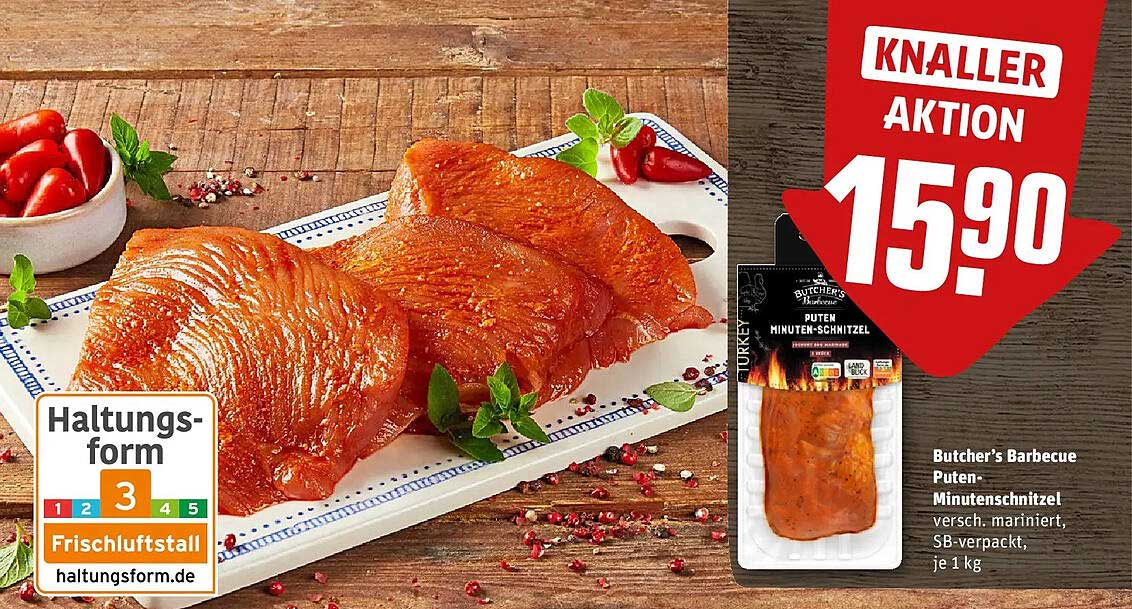 Butcher's Barbecue Puten-Minuten­schnitzel versch. mariniert, SB-verpackt, je 1 kg