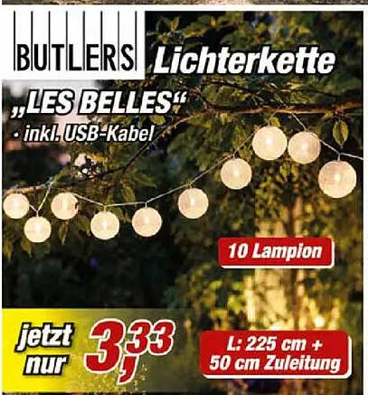 BUTLERS Lichterkette „LES BELLES“ inkl. USB-Kabel
