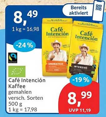 Café Intención Kaffee gemahlen versch. Sorten 500 g