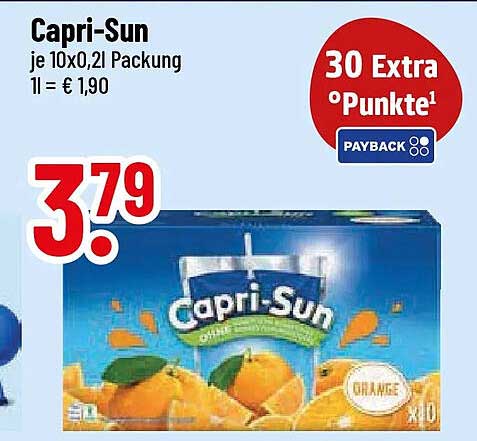 Capri-Sun je 10x0,2l Packung 1l = € 1,90