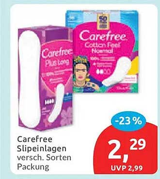 Carefree Slipeinlagen versch. Sorten Packung